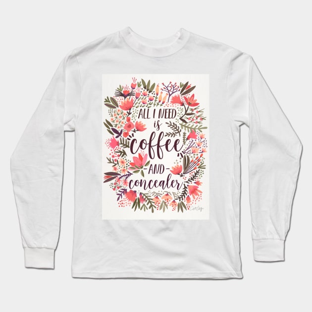 vintage coffee Long Sleeve T-Shirt by CatCoq